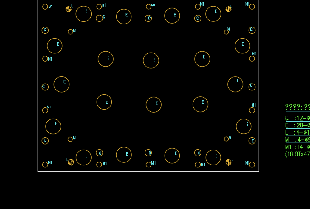 显示器屏幕外壳下料模具图